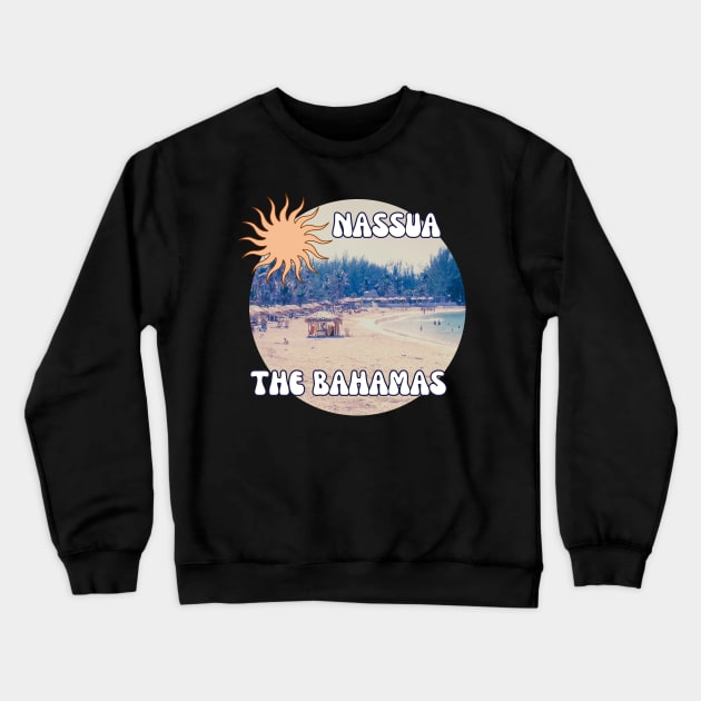 1960s Beach Scene in Nassau, The Bahamas Crewneck Sweatshirt by The Golden Palomino